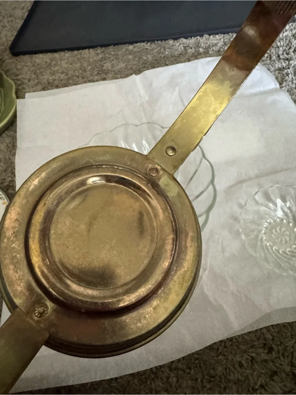 Vintage Mid-Century Brass tiered Chip & Dip Bowls